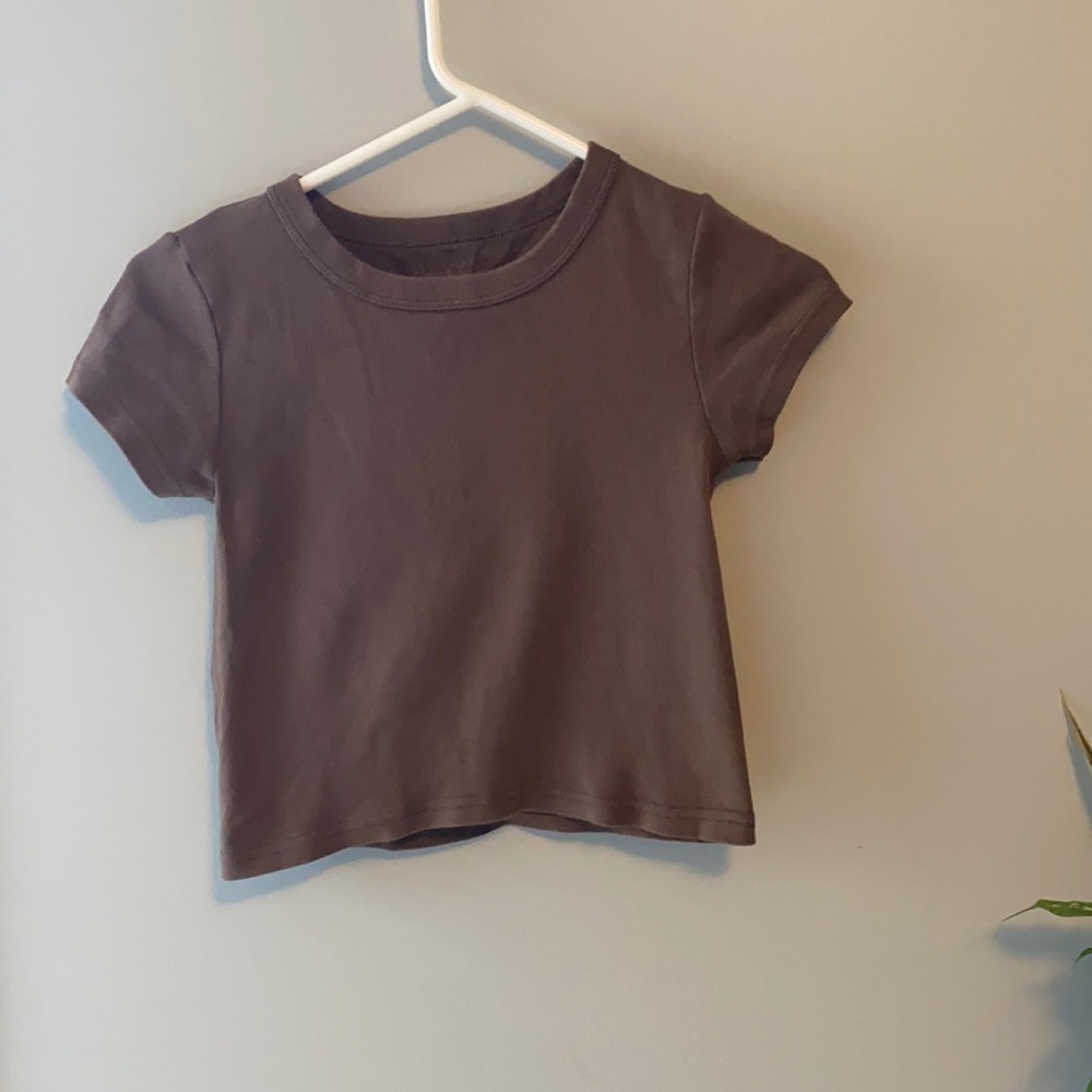 brown cropped tee from brandy